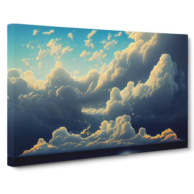 Bright Cloudy Sky - Wrapped Canvas Print Marlow Home Co. Size: 35cm H x 50cm W x 3cm D on Productcaster.