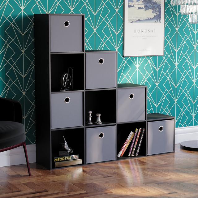 Penhook Bookcase Wade Logan Frame Colour: Black, Shelf Colour: Grey on Productcaster.