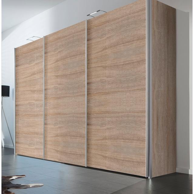 Mueller 3 Door Wardrobe Ebern Designs Colour: Sonoma Oak, Interior fittings: Basic on Productcaster.