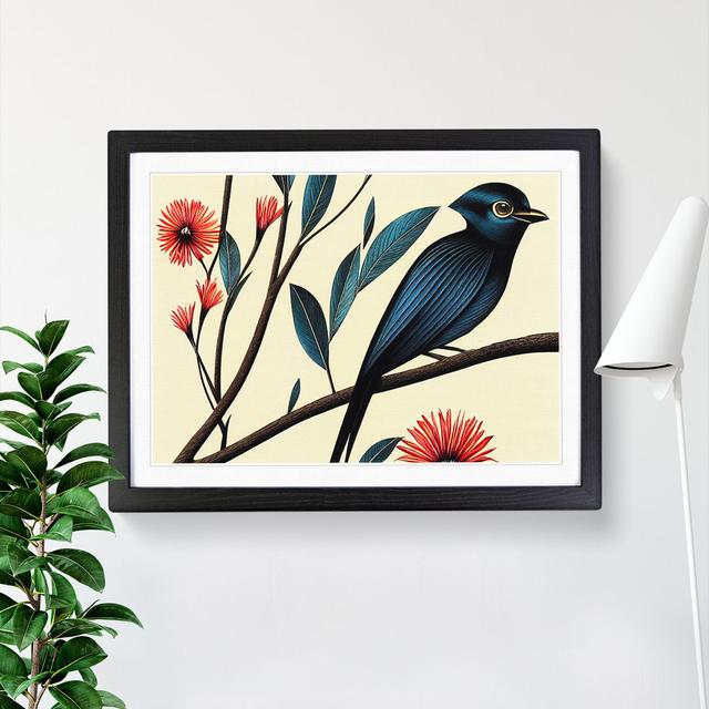 Bird Deco - Picture Frame Graphic Art 17 Stories Size: 25cm H x 34cm W x 2cm D, Frame Colour: Black Framed on Productcaster.