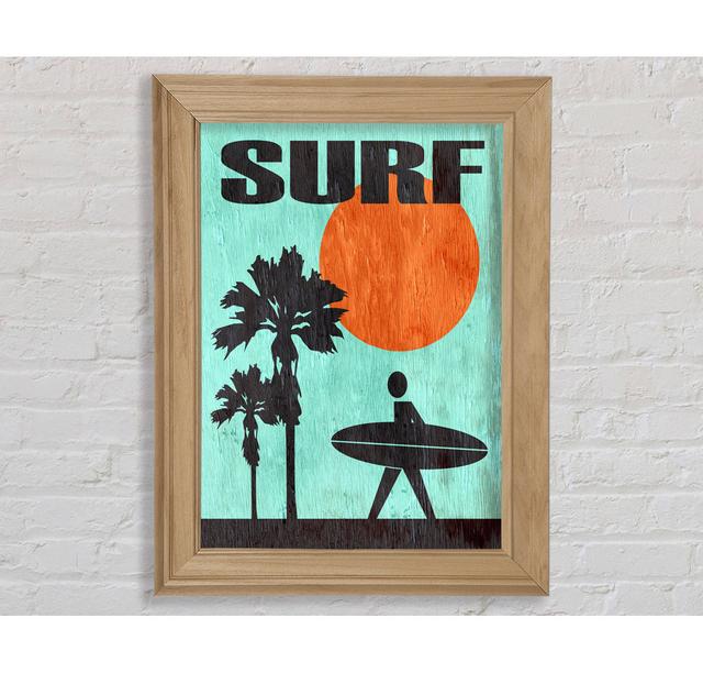 Surf Time Framed Print Highland Dunes Format: Natural Framed Paper, Size: 84.1cm H x 59.7cm W x 8cm D on Productcaster.