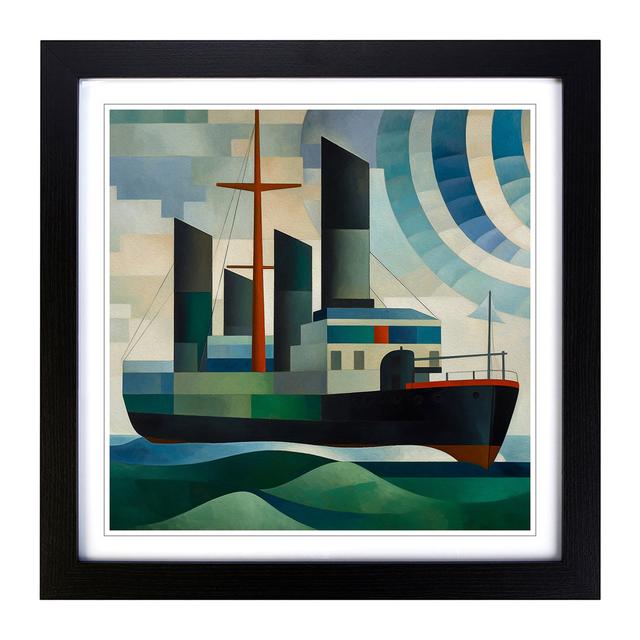 Ship On The Ocean Bauhaus No.1 - Print Breakwater Bay Frame Colour: Black on Productcaster.