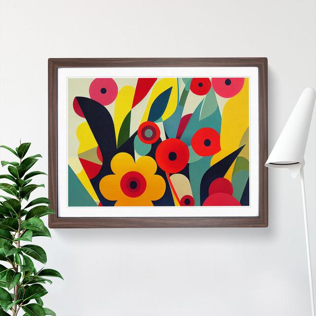 Amazing Abstract Flowers - Single Picture Frame Print Marlow Home Co. Size: 46cm H x 64cm W x 2cm D, Frame Colour: Walnut Framed on Productcaster.