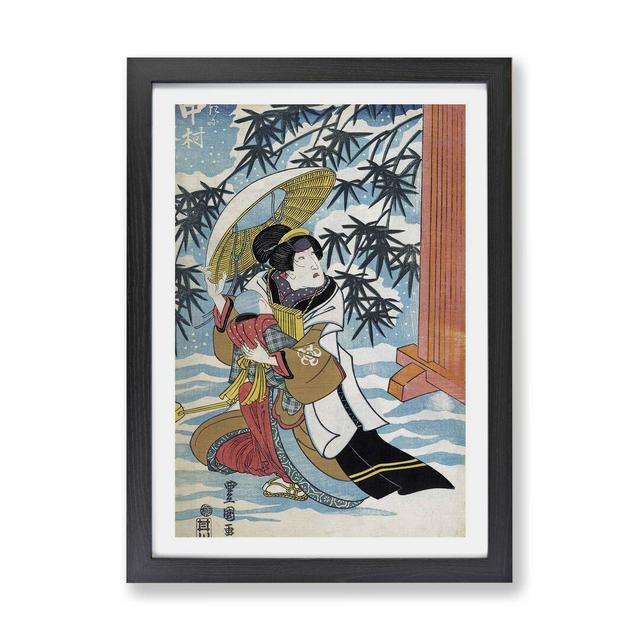 'Caught in The Snow' by Utagawa Kunisada - Picture Frame Painting Print on Paper East Urban Home Size: 24cm H x 33cm W x 2cm D, Frame Option: Black on Productcaster.