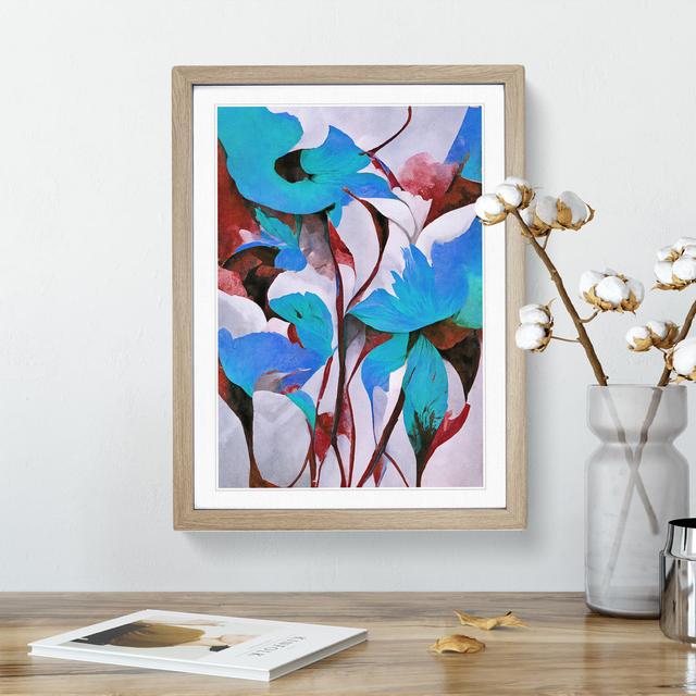 Floral Abstract No.4 - Single Picture Frame Print Marlow Home Co. Size: 64cm H x 46cm W x 2cm D, Frame Colour: Oak on Productcaster.