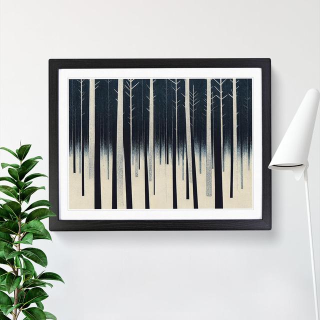 Ideal Abstract Pine Trees - Single Picture Frame Print Alpen Home Size: 25cm H x 34cm W x 2cm D, Frame Colour: Black on Productcaster.