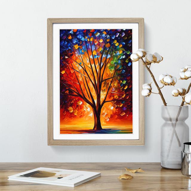 Tree Portrait No.2 - Picture Frame Painting Marlow Home Co. Size: 34cm H x 25cm W x 2cm D, Frame Colour: Oak Framed on Productcaster.