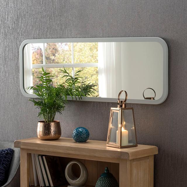 Brayan Accent Mirror Hykkon Finish: Light Grey on Productcaster.