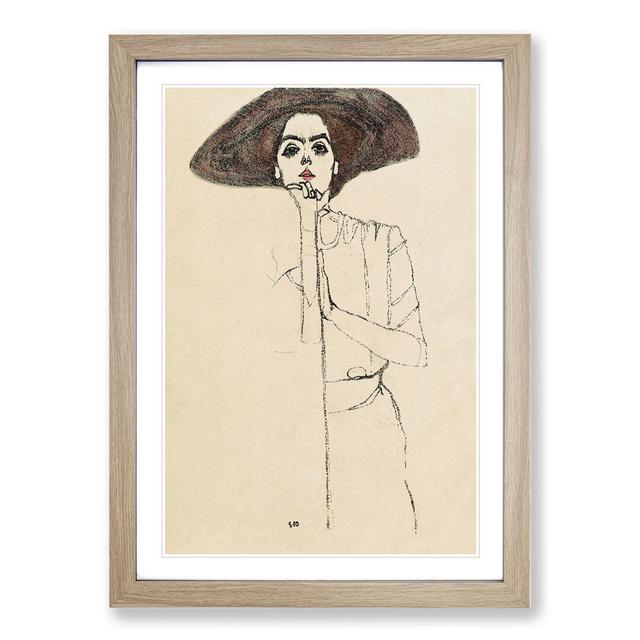 Portrait of a Woman Vol.1 by Egon Schiele - Picture Frame Painting East Urban Home Size: 48cm H x 36cm W x 2cm D, Frame Option: Oak Framed on Productcaster.