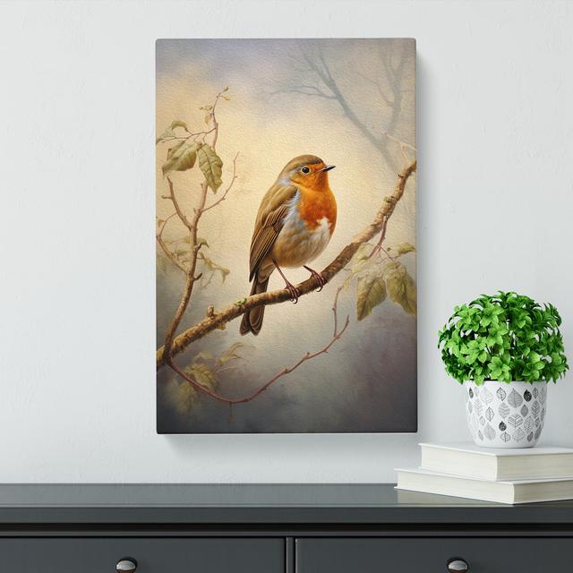 Robin Bird Tachisme - Art Prints Marlow Home Co. Size: 60cm H x 40cm W x 3cm D on Productcaster.