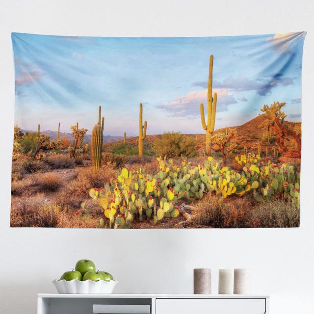 Wandbehang USA Canyon Outdoor Scenery with Cactus Plants at Late Afternoon in Sonoran Desert East Urban Home Größe: 140 cm H x 230 cm B on Productcaster.