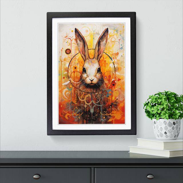 Rabbit Action - Single Picture Frame Print on Wood Brambly Cottage Size: 64cm H x 46cm W x 2cm D, Format: Black Framed on Productcaster.