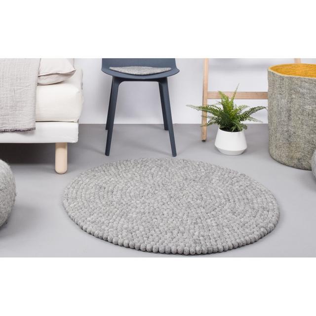 Carl Wool Grey Rug Myfelt Rug Size: Round 70cm on Productcaster.