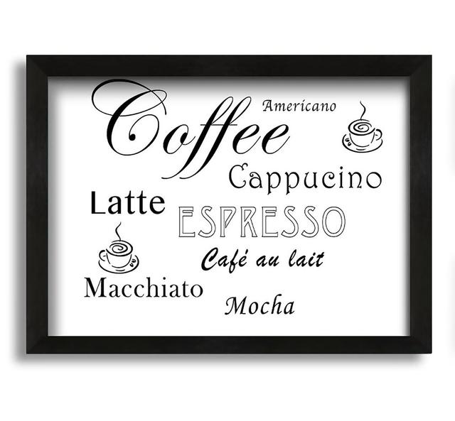 Coffee Delight - Picture Frame Typography on Canvas August Grove Colour: White, Size: 42cm H x 60cm W x 10cm D on Productcaster.