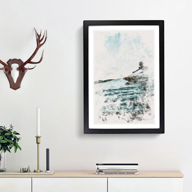 Surfing in Indonesia - Picture Frame Graphic Art East Urban Home Frame Option: Black Framed, Size: 45cm H x 33cm W x 2cm D on Productcaster.