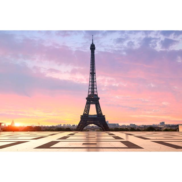 Eiffel Tower at Sunrise by Johnkellerman - Wrapped Canvas Photograph Latitude Run Size: 81cm H x 122cm W on Productcaster.