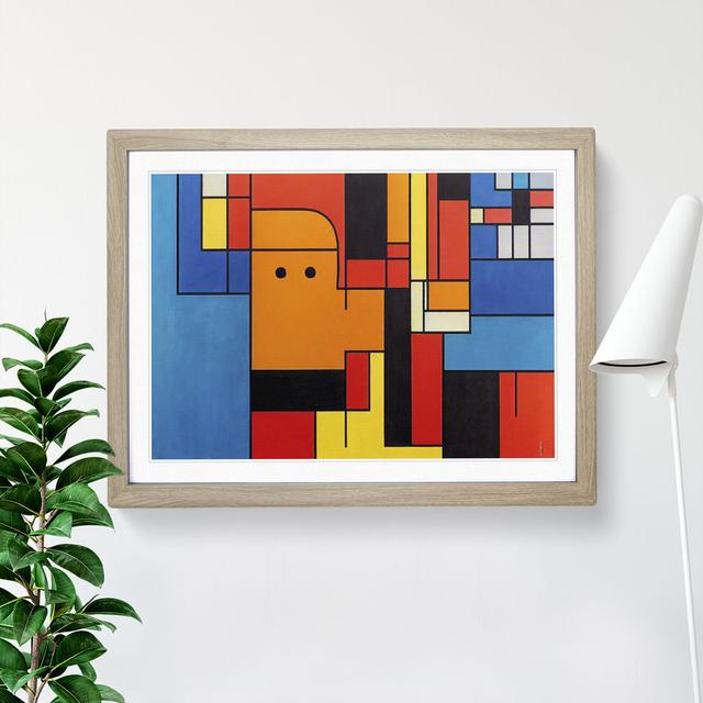 Abstract Art Cubism - Single Picture Frame Painting Metro Lane Size: 25cm H x 34cm W x 2cm D, Frame Colour: Oak on Productcaster.