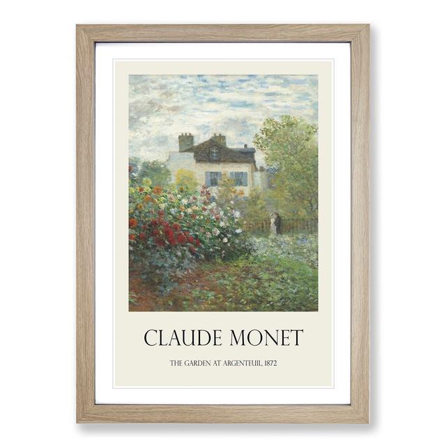 Garden in Argenteuil by Claude Monet - Picture Frame Graphic Art East Urban Home Frame Option: Oak Framed, Size: 36cm H x 27cm W x 2cm D on Productcaster.