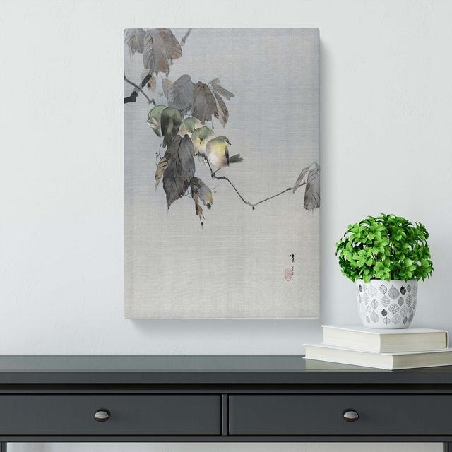 Birds On A Branch by Watanabe Seitei - Wrapped Canvas Painting East Urban Home Size: 91cm H x 60cm W x 3cm D on Productcaster.