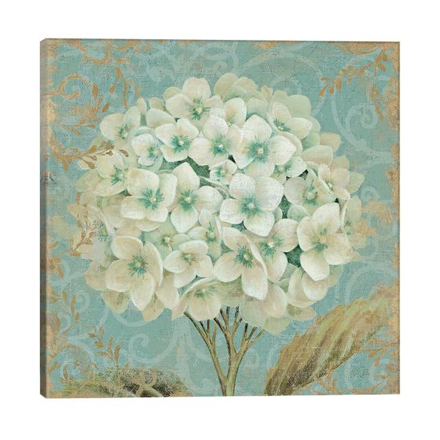 Hydrangea Square II by Wild Apple Portfolio - Wrapped Canvas Graphic Art ClassicLiving Size: 66.04cm H x 66.04cm W x 3.81cm D on Productcaster.