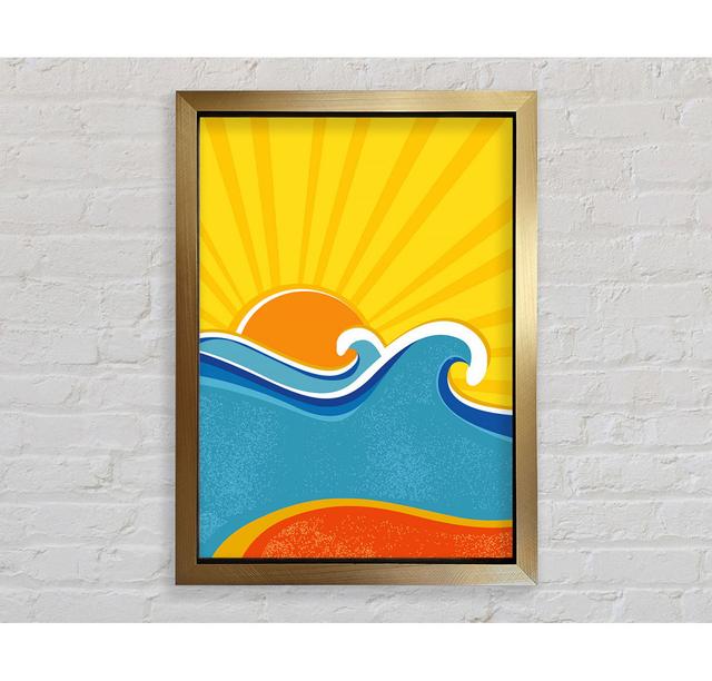 Retro Sun Blaze - Single Picture Frame Print Bright Star Size: 141.4cm H x 100cm W on Productcaster.