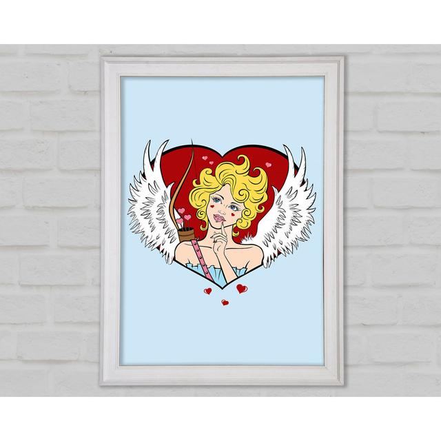 Cupid Love Finder Framed Print Wall Art Happy Larry Format: White Framed Paper, Size: 59.7cm H x 42cm W x 1.5cm D on Productcaster.