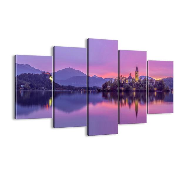 Fairy Tale Island at Dusk - 5 Piece Unframed Photograph Print Set on Canvas Brayden Studio Size: 100cm H x 150cm W x 1.8cm D on Productcaster.