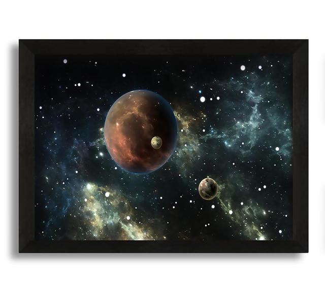 Planets in the Dark Skies - Picture Frame Graphic Art on Canvas Brayden Studio Size: 21cm H x 30cm W x 10cm D on Productcaster.