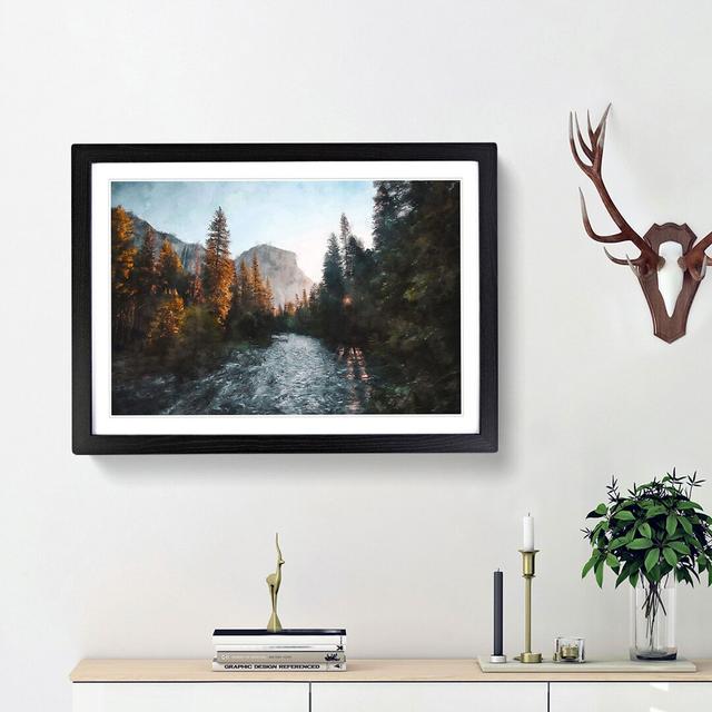 Yosemite Valley Sunrise - Picture Frame Painting Print East Urban Home Frame Option: Black Framed, Size: 62cm H x 87cm W x 2cm D on Productcaster.