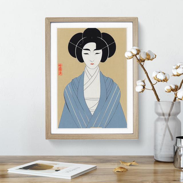 Classic Geisha No.2 - Picture Frame Graphic Art Rosdorf Park Size: 34cm H x 25cm W x 2cm D, Frame Colour: Oak on Productcaster.