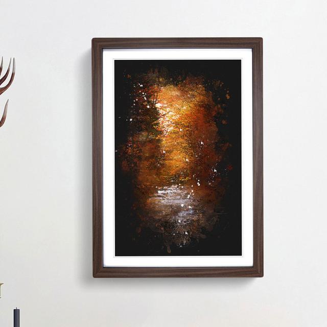 The Woodland Stream - Picture Frame Painting Print East Urban Home Frame Option: Walnut Framed, Size: 87cm H x 62cm W x 2cm D on Productcaster.