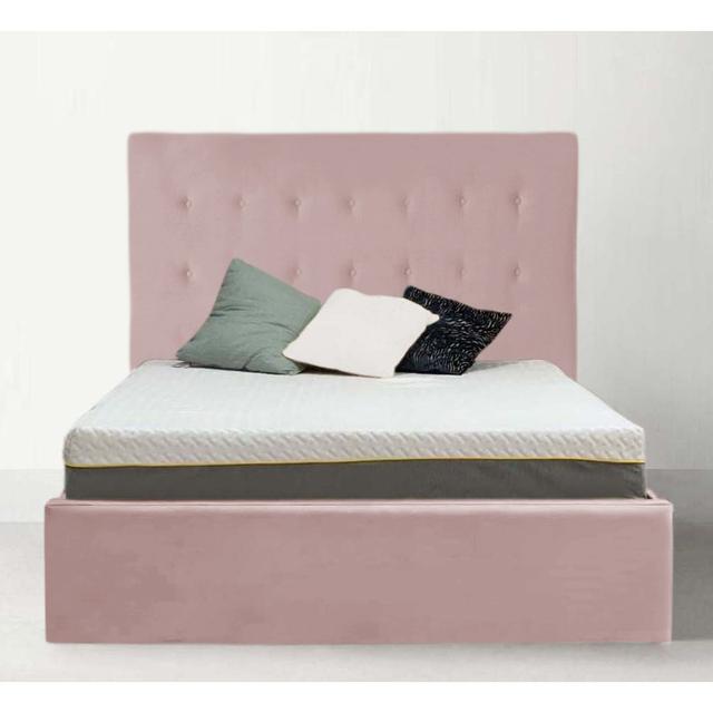 Culai Upholstered Bed Rosalind Wheeler Size: Single (3'), Colour: Pink on Productcaster.