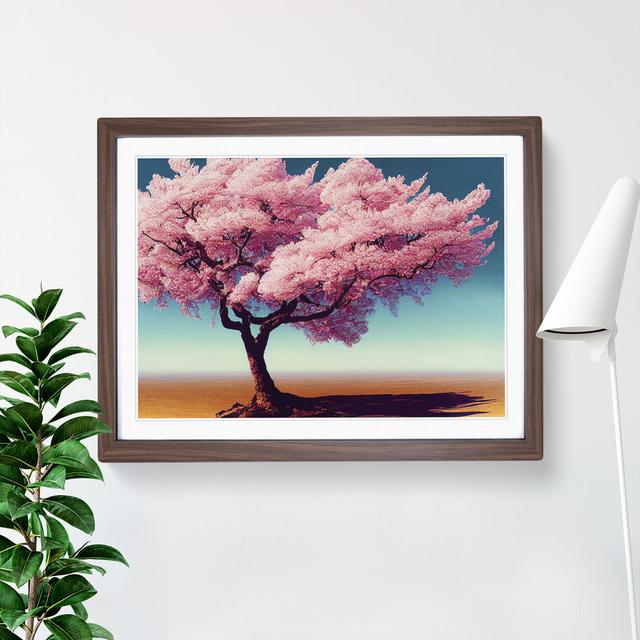 Tantalising Cherry Blossom Tree - Single Picture Frame Print Marlow Home Co. Frame Colour: Brown, Size: 25cm H x 34cm W on Productcaster.