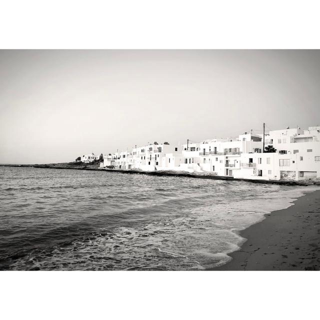 Greek Coastline Black and White - Wrapped Canvas Photograph Print Highland Dunes Size: 81cm H x 122cm W x 3.8cm D on Productcaster.