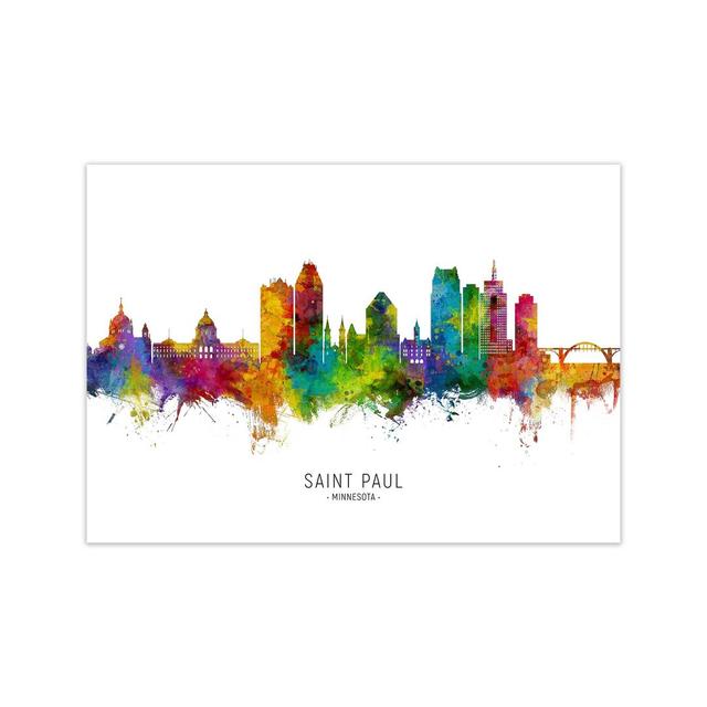 Saint Paul Minnesota Skyline by Michael Tompsett - Graphic Art Print Latitude Run Format: Unframed, Size: 60cm H x 84cm W x 1cm D on Productcaster.