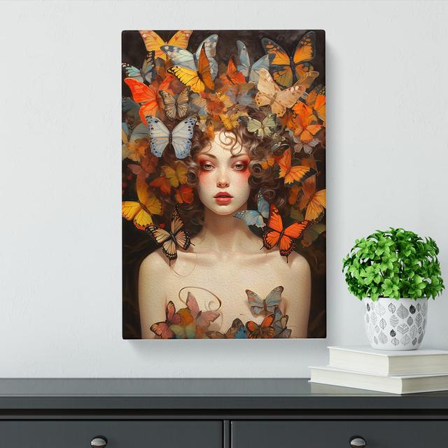 Butterfly Tachisme - No Frame Art Prints Brambly Cottage Size: 76cm H x 50cm W x 3cm D on Productcaster.