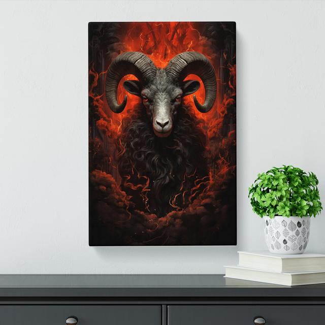 Ram Sheep Gothic - Print Natur Pur Size: 76cm H x 50cm W x 3cm D on Productcaster.