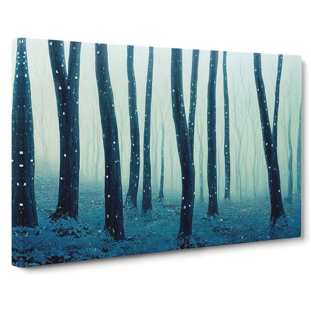 Dripping Paint Winter Forest - Wrapped Canvas Graphic Art Alpen Home Size: 35cm H x 50cm W x 3cm D on Productcaster.