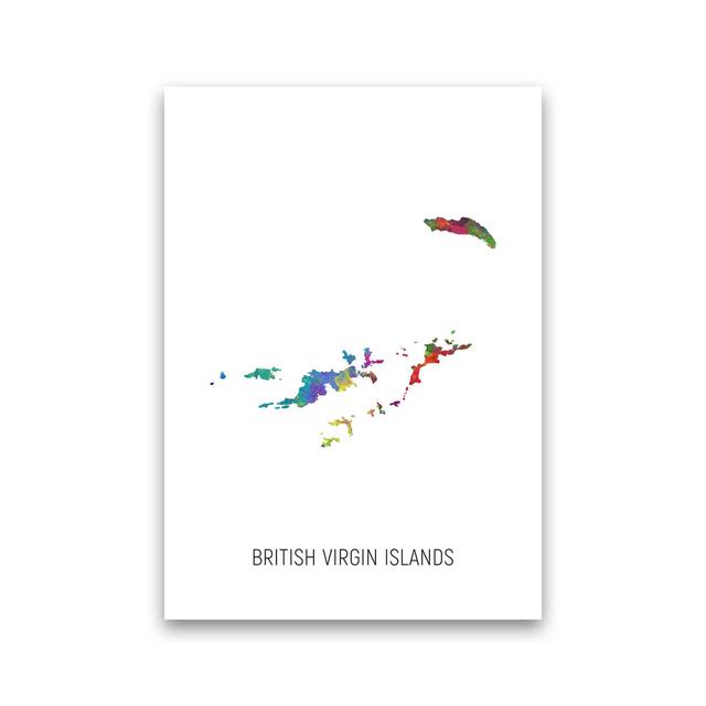 British Virgin Islands Watercolour Map by Michael Tompsett - Print Latitude Run Format: Unframed, Size: 42cm H x 30cm W x 1cm D on Productcaster.