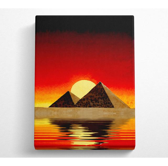 Egyptian Pyramid Reflections - Wrapped Canvas Art Prints Latitude Run Size: 81.3cm H x 50.8cm W x 10cm D on Productcaster.