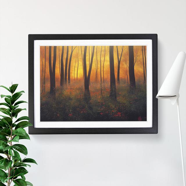 Spring Forest Sunrise Vol.3 - Picture Frame Print Alpen Home Size: 46cm H x 64cm W x 2cm D, Format: Black on Productcaster.