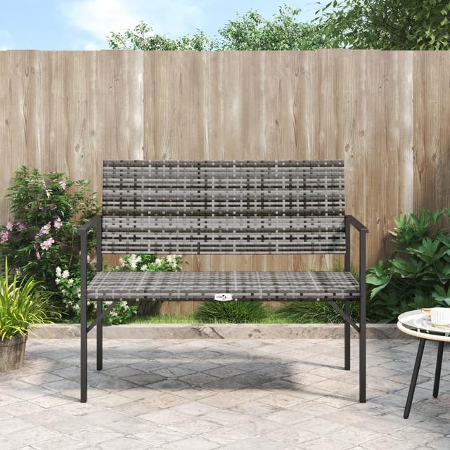 Gartenbank Saiz aus Polyrattan/Stahl 17 Stories Rahmenfarbe: Grau on Productcaster.