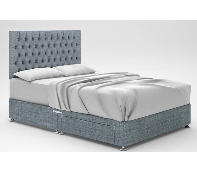 Zawacki Divan Bed Base 17 Stories Colour: Sky, Size: Super King (6'), Storage Type: 2 Drawers on Productcaster.