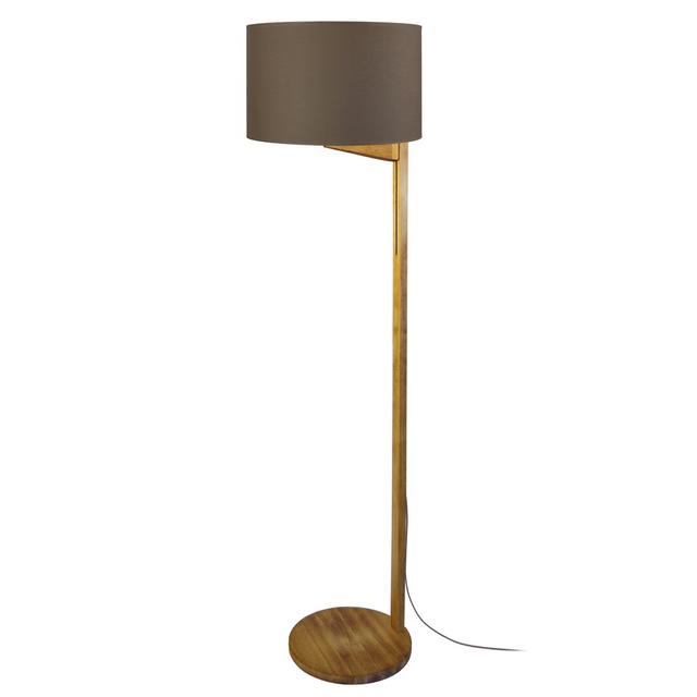 Selene 168cm Traditional Floor Lamp Gracie Oaks Shade Colour: Cream, Base Finish: Dark Wood on Productcaster.