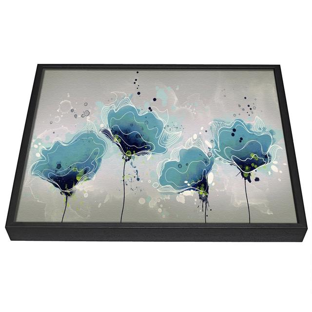 Blue Jazz Flowers - Single Picture Frame Painting on Canvas Rosalind Wheeler Size: 50.8cm H x 81.3cm W x 10cm D on Productcaster.