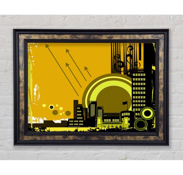 Contemporary City Sun Yellow - Single Picture Frame Art Prints Bright Star Size: 42cm H x 59.7cm W on Productcaster.