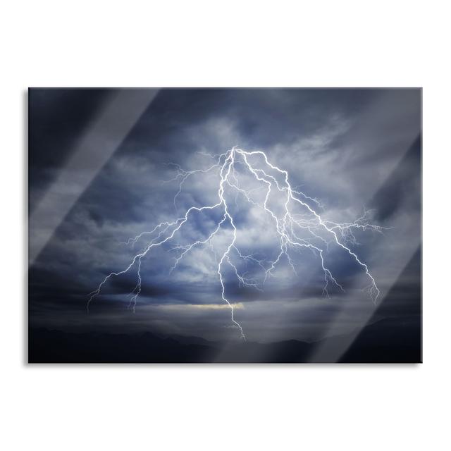 Lightning in a Stormy Sky - Unframed Photograph on Glass Brayden Studio Size: 70cm H x 100cm W on Productcaster.