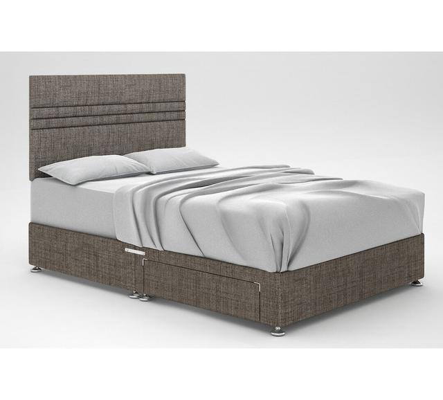 Ostara Divan Bed Base 17 Stories Storage Type: 2 Drawers, Size: Double (4'6), Colour: Grey on Productcaster.