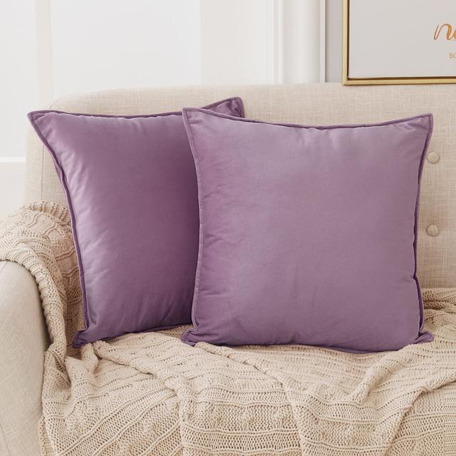 Fritch Square Throw Pillow Cover (Set of 2) Canora Grey Size: 40cm H x 40cm W x 1cm D, Colour: Lilac on Productcaster.