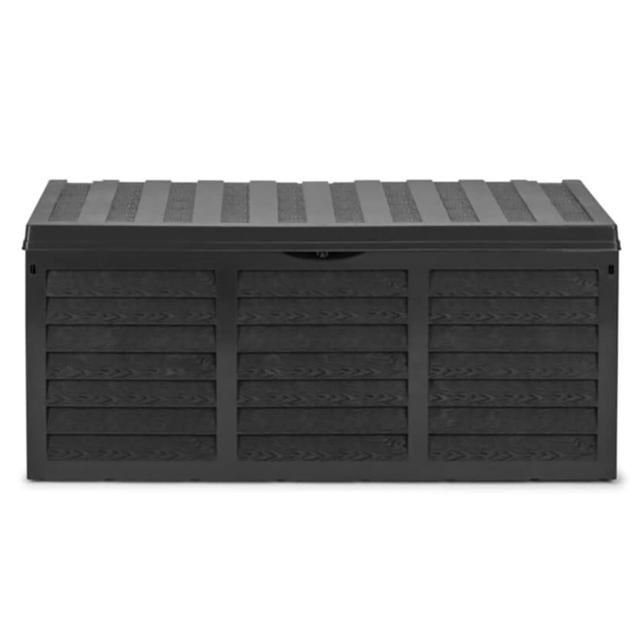 Dakota Fields Aldeign 13.49cm W 320L Water Resistant Plastic Lockable Deck Box in Black Dakota Fields on Productcaster.